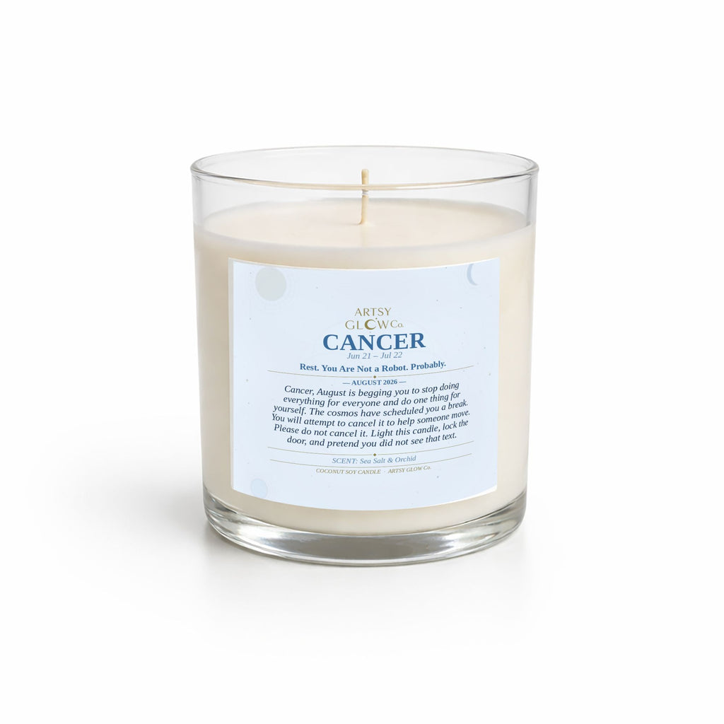 Cancer- Clear Glass Candle 12.5oz