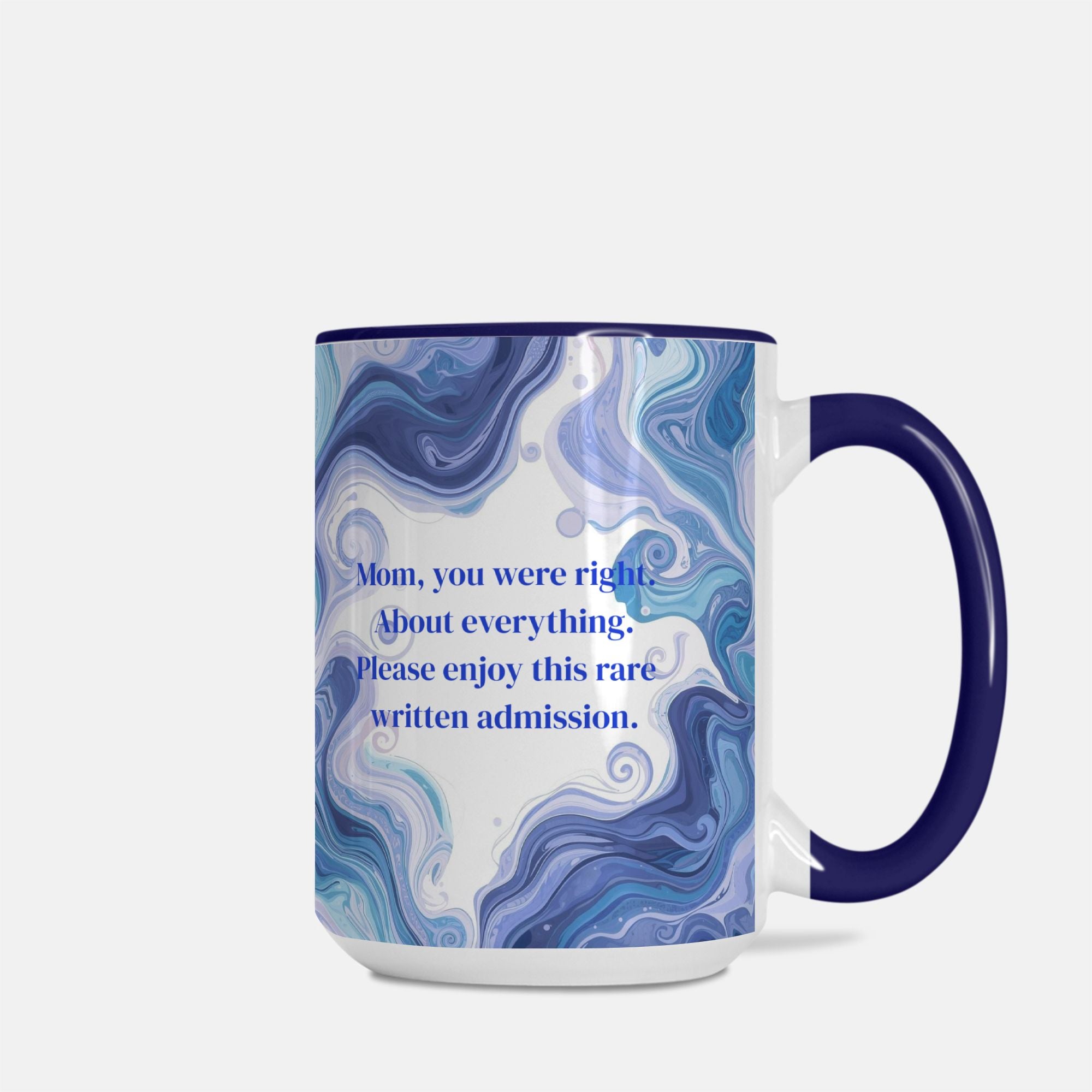 Mug Deluxe 15oz. (Dark Blue + White)