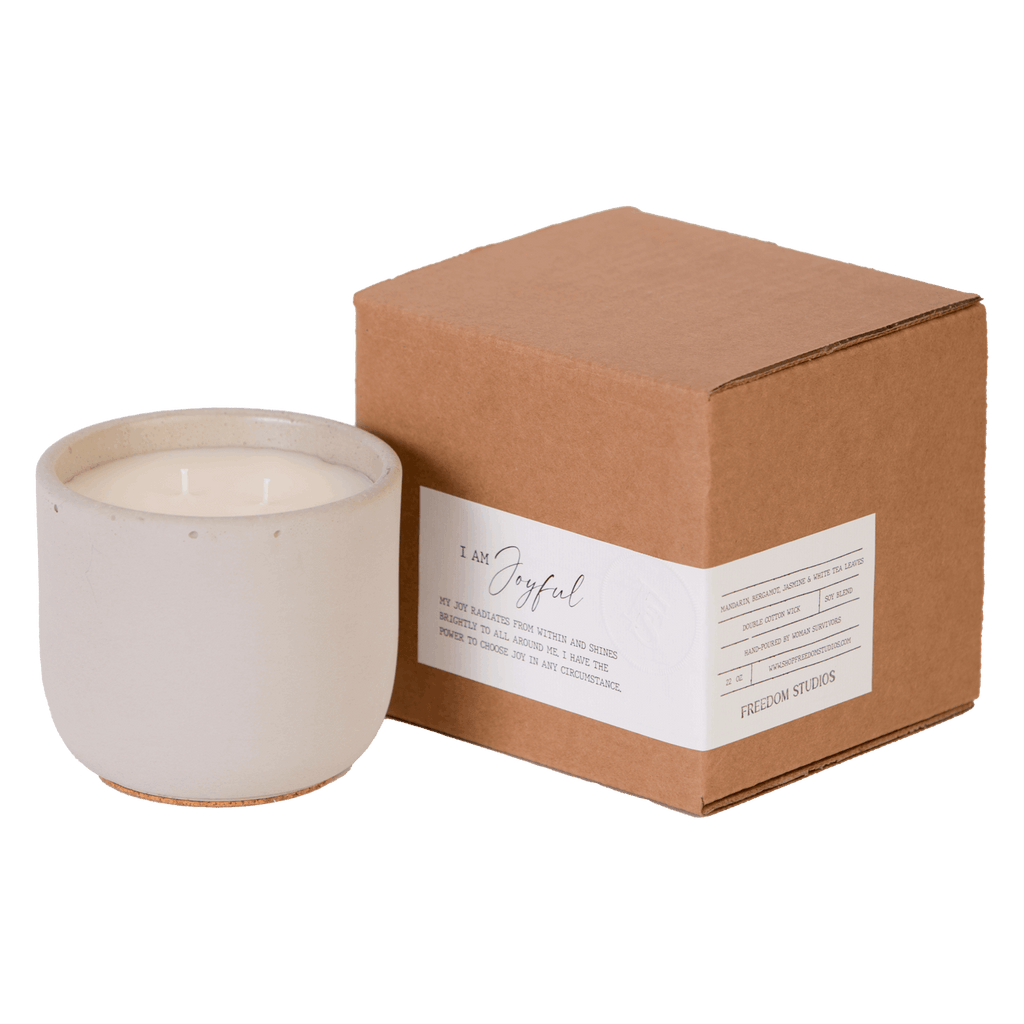 I AM Joyful 22 oz Concrete Candle