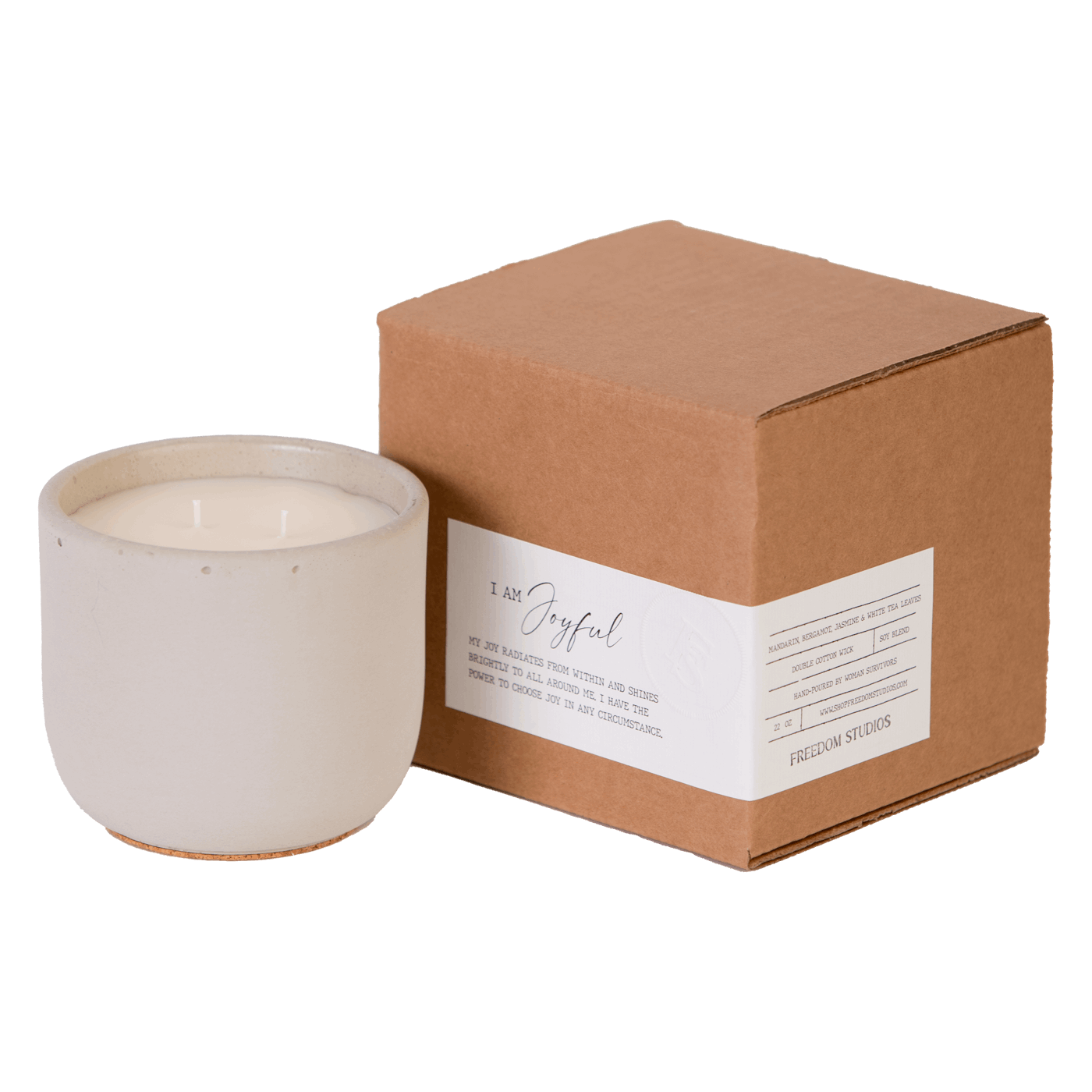 I AM Joyful 22 oz Concrete Candle