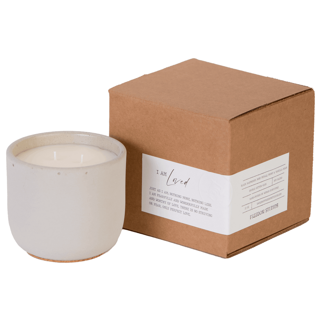 I AM Loved 22 oz Concrete Candle
