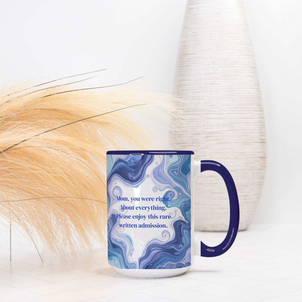 Mug Deluxe 15oz. (Dark Blue + White)